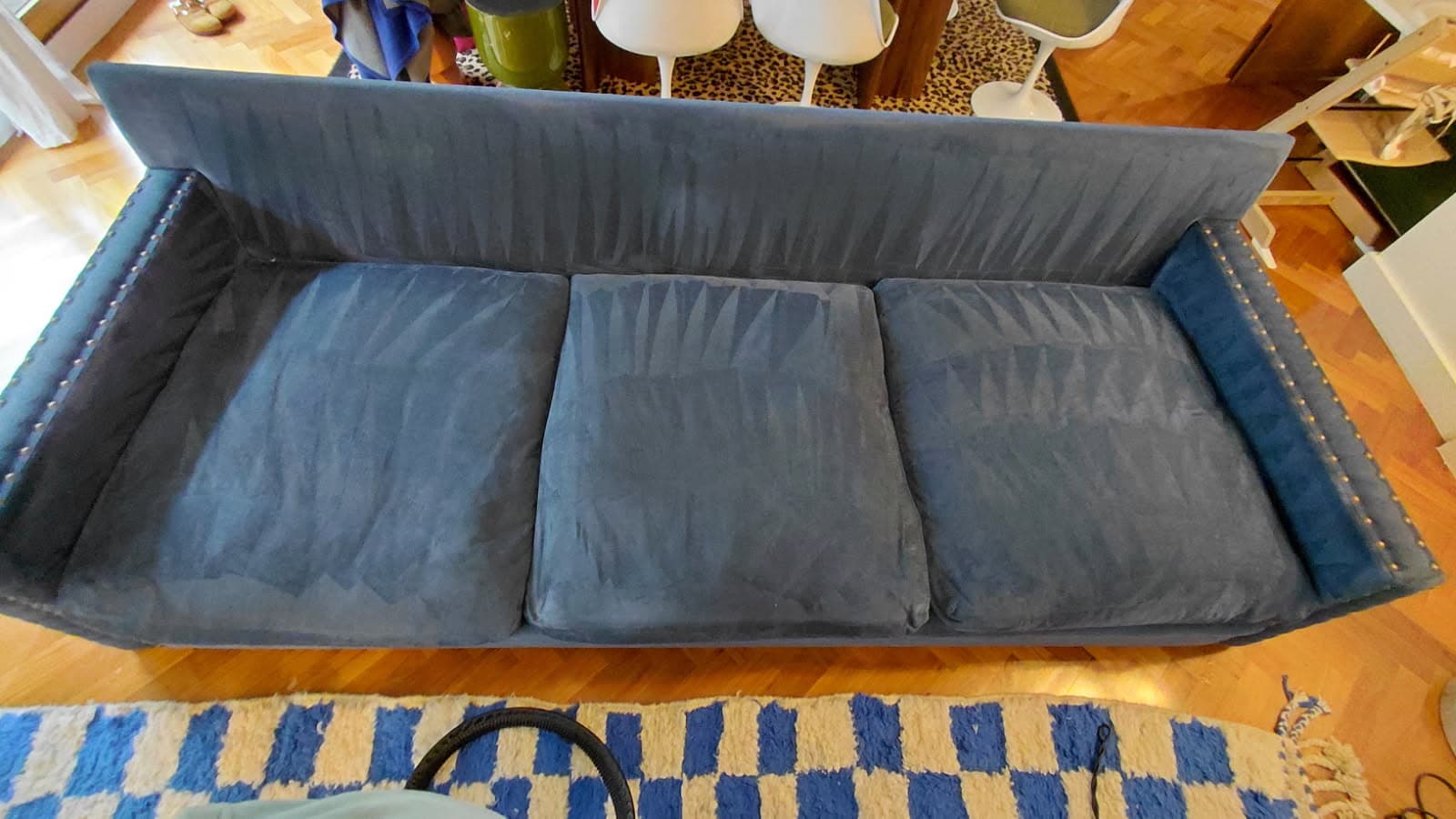 Grey fabric sofa - After cleaning