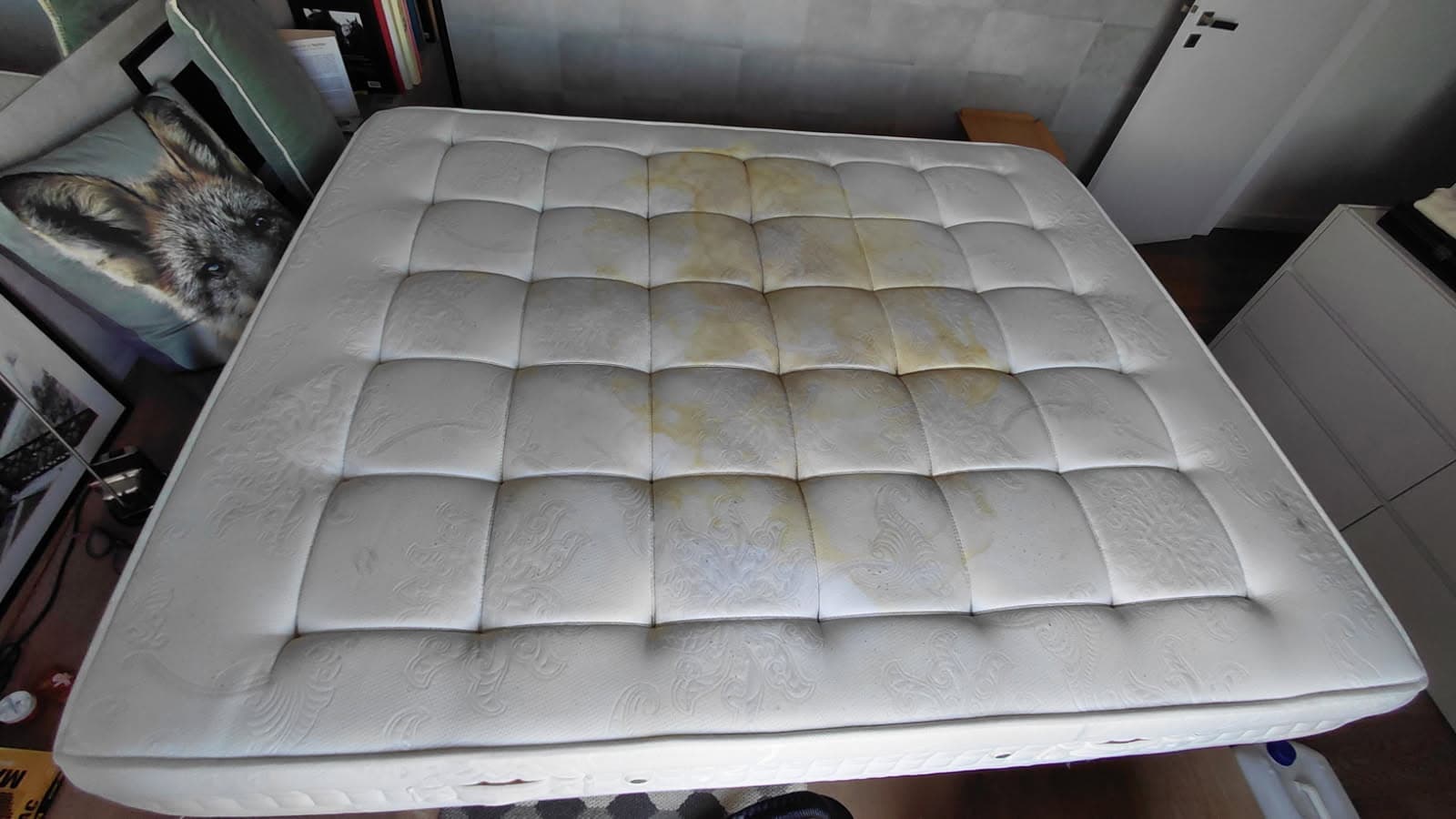 King size mattress - Before cleaning