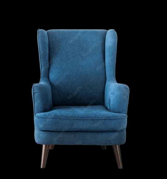 Fauteuil en tissu bleu